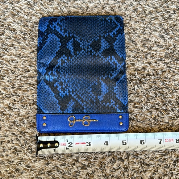 Jessica Simpson Keychain Wallet Snakeskin Blue - Picture 5 of 10